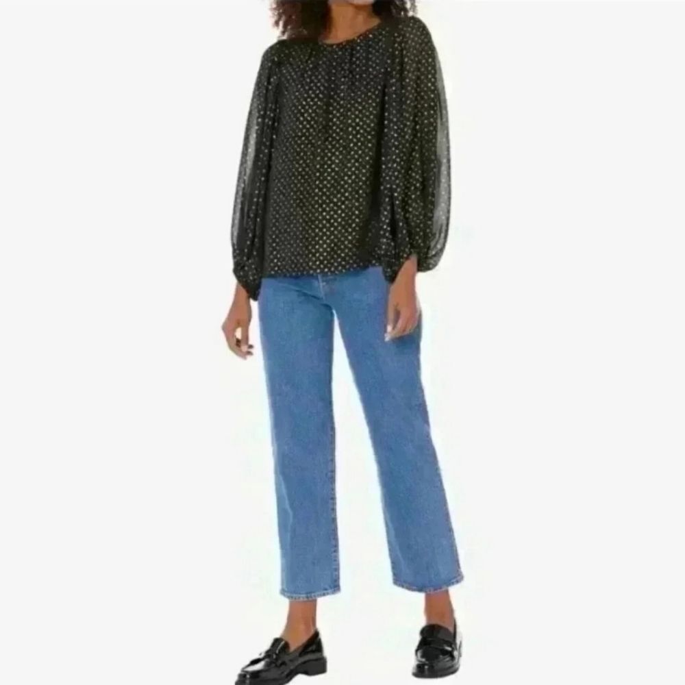 Vince Camuto Crew Neck Balloon Sleeve Blouse